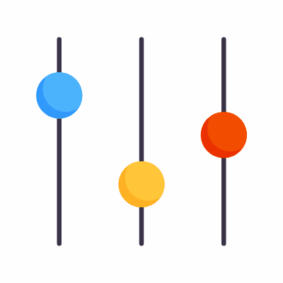 Sliders Vertical, Animated Icon, Flat