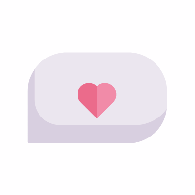 Chat Heart, Animated Icon, Flat