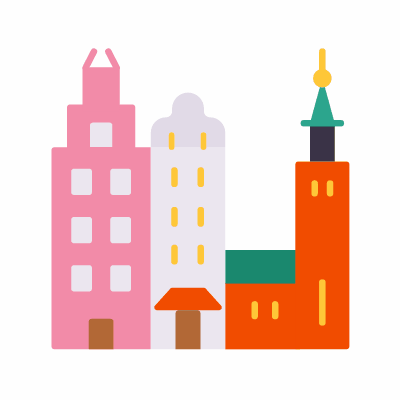 Stockholm, Animated Icon, Flat