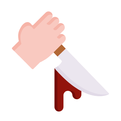 Bloody Knife, Animated Icon, Flat