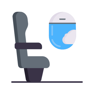 Airplane Seat, Animated Icon, Flat