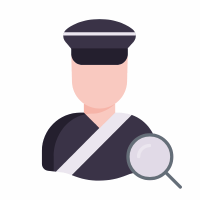Man Border Guard, Animated Icon, Flat