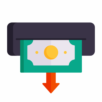 Withdrawal, Animated Icon, Flat