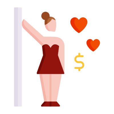 Prostitute, Animated Icon, Flat