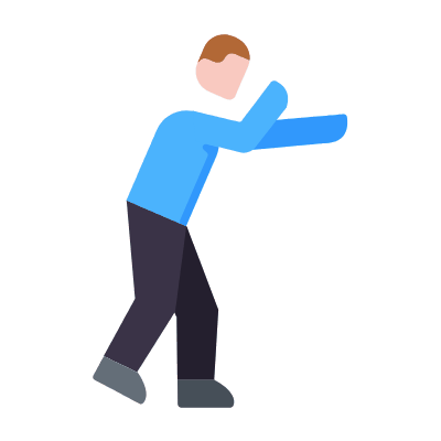 Punching, Animated Icon, Flat