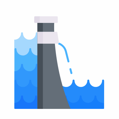 Dam, Animated Icon, Flat