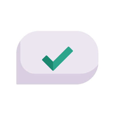Chat Check, Animated Icon, Flat