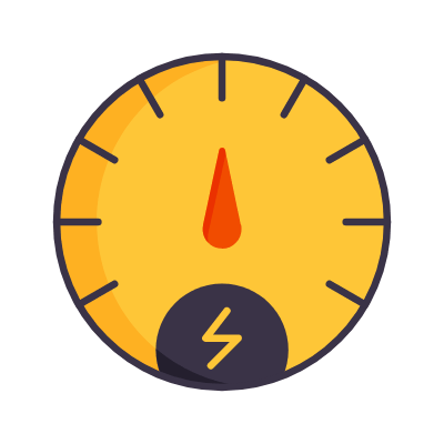 Energy Gauge, Animated Icon, Flat