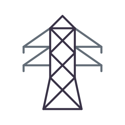 Transmission Tower, Animated Icon, Flat