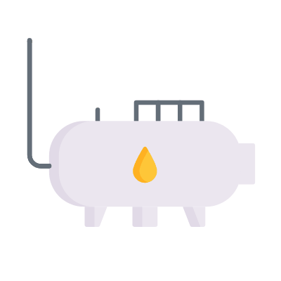 Oil Tank, Animated Icon, Flat