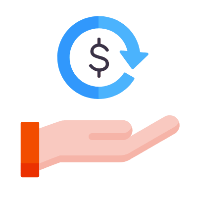 Hand Refund, Animated Icon, Flat