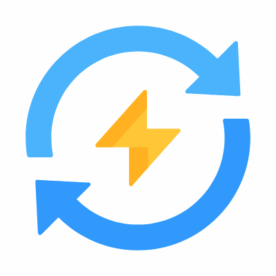 Arrows Energy, Animated Icon, Flat