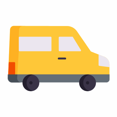 Van, Animated Icon, Flat