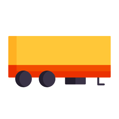 Trailer truck, Animated Icon, Flat