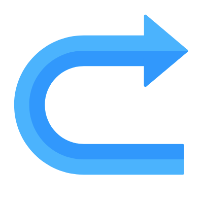 U Turn, Animated Icon, Flat