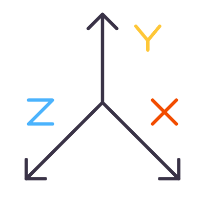 Coordinate System, Animated Icon, Flat
