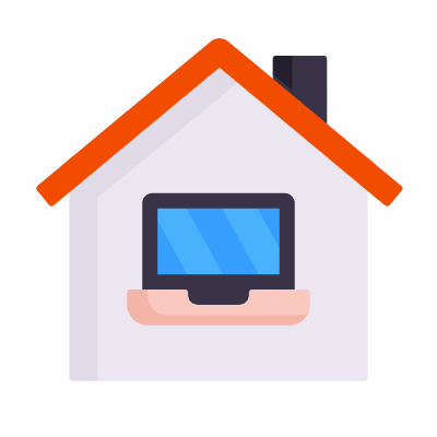 Home Laptop, Animated Icon, Flat