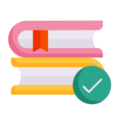Books Check, Animated Icon, Flat