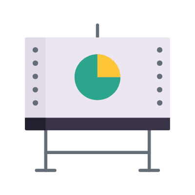 Interactive whiteboard, Animated Icon, Flat