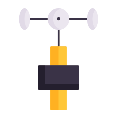 Wind gauge, Animated Icon, Flat