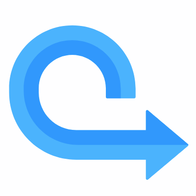 Turn Back, Animated Icon, Flat