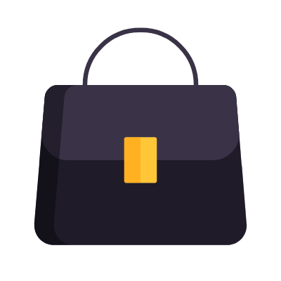 Hand bag, Animated Icon, Flat