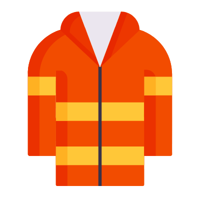 Fireman coat, Animated Icon, Flat