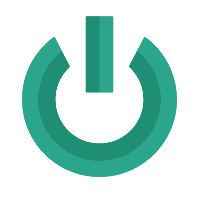 Power Symbol, Animated Icon, Flat