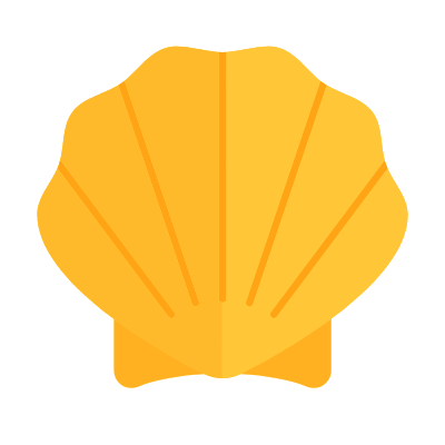 Scallops, Animated Icon, Flat