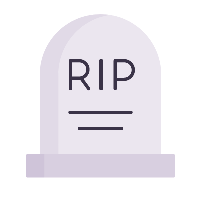 Grave, Animated Icon, Flat