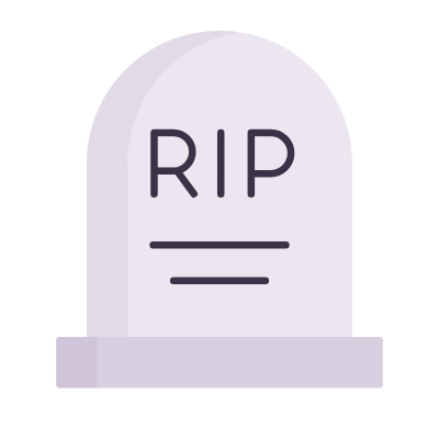 Tombstone, Animated Icon, Flat