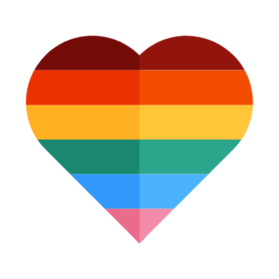 Heart LGBT, Animated Icon, Flat
