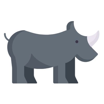 Rhino, Animated Icon, Flat