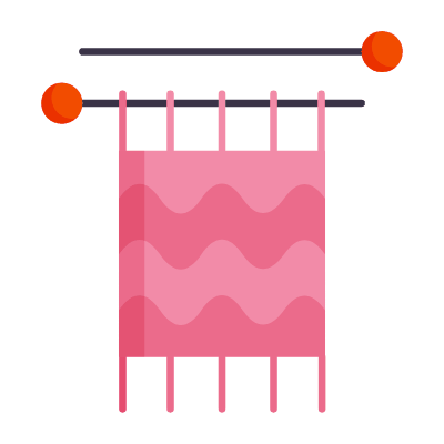 Knitting Needles, Animated Icon, Flat