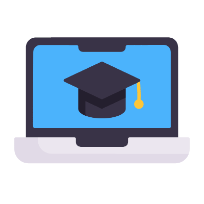 Laptop Education, Animated Icon, Flat