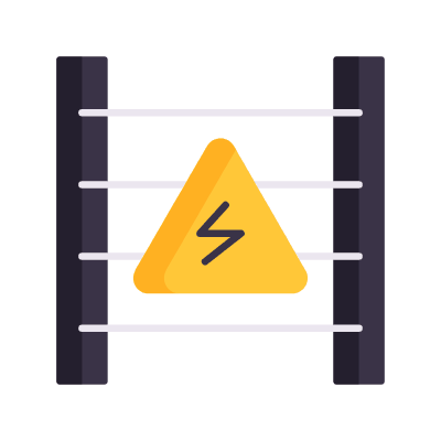 Electric fence, Animated Icon, Flat