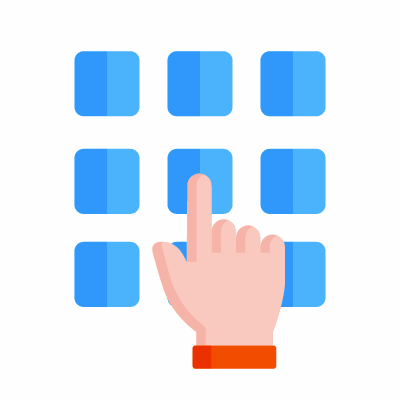 Hand Pin Pad, Animated Icon, Flat