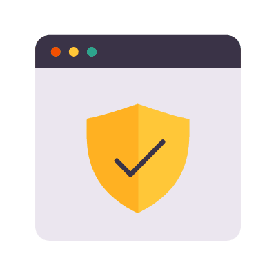 Browser Shield, Animated Icon, Flat