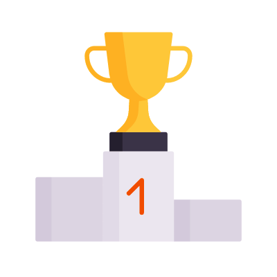 Podium Trophy, Animated Icon, Flat
