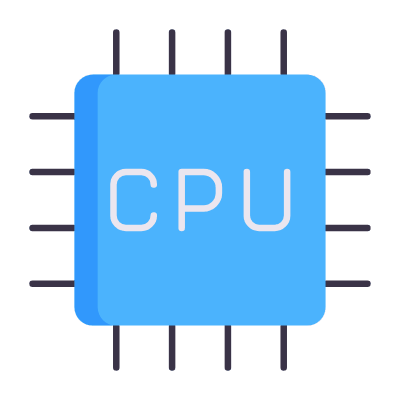 CPU Chip, Animated Icon, Flat