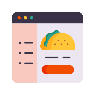Food order, Animated Icon, Flat