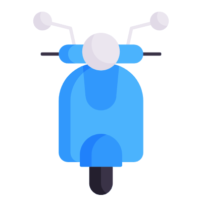 Delivery scooter, Animated Icon, Flat