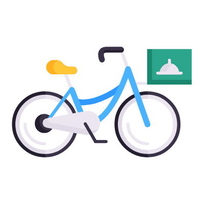 Delivery bike, Animated Icon, Flat