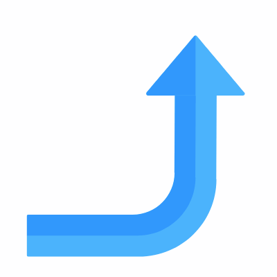 Turn, Animated Icon, Flat