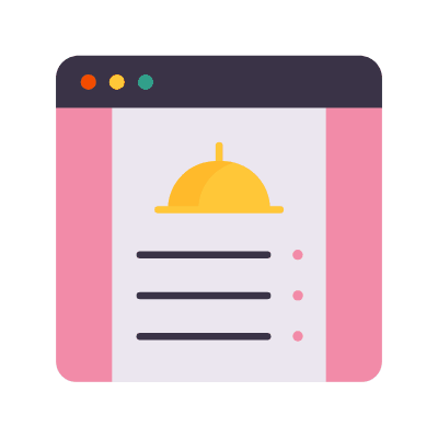 Online menu, Animated Icon, Flat