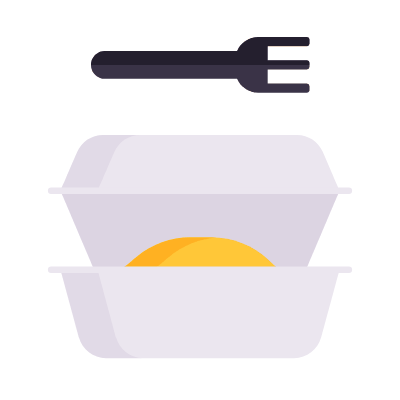 Food Take Away, Animated Icon, Flat