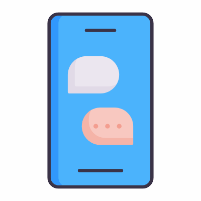 Smartphone Chats, Animated Icon, Flat