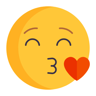 Kiss Heart, Animated Icon, Flat