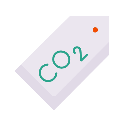 Price Tag CO2, Animated Icon, Flat