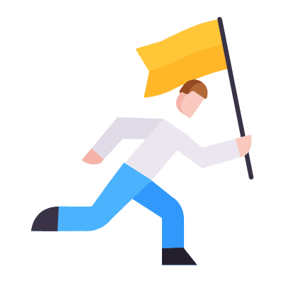 Person Flag, Animated Icon, Flat